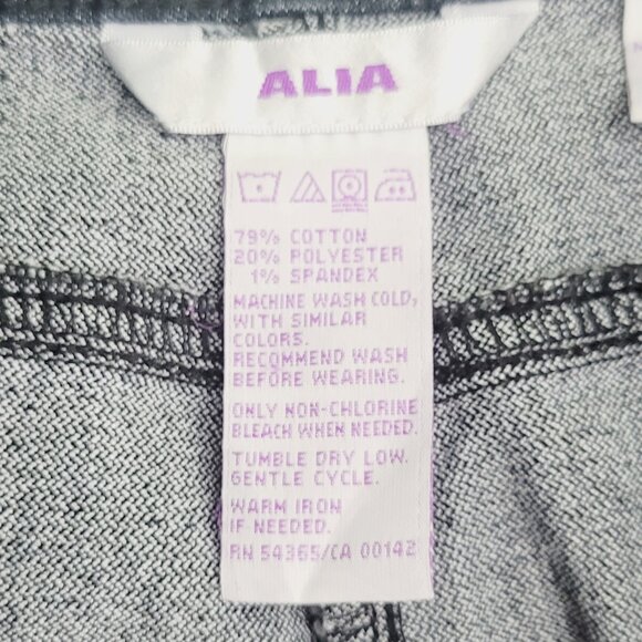 Alia Womens Black Cotton Blend Pockets High Rise Straight Leg Denim Jean Size 12 - Picture 8 of 14